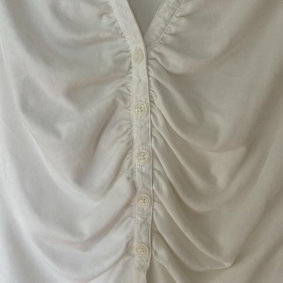 Maeve ruched cropped white shirt - Picture 3 of 3